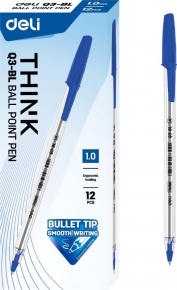 Ballpoint pen Deli Q3-BL, 1mm. blue