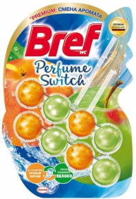 Solid flavoring for hanging in the toilet Bref peach and apple, 100 g.