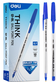 Ballpoint pen Deli Q1-BL, 0.7 mm. blue