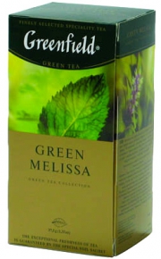 Green tea Greenfield Green Melissa with an envelope, 25 pieces