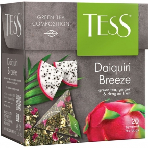 Green tea Tess Daiquiri Breeze with dragon fruit flavor, 20 pieces
