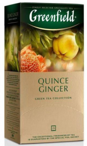 Green tea Greenfield Quince&Ginger, quince and ginger, 25 pieces