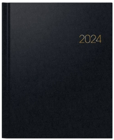 Diary of 2023 Brunnen 21X26 cm. Weekly, Black (Eng., French, Italian, German)
