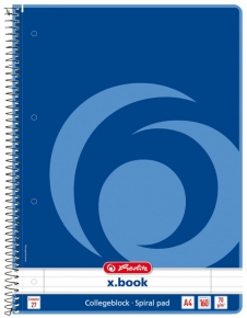 Notebook A4 Herlitz, 80 sheets, single-lined, with side spring