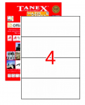 ლეიბლი 4-ნაჭრიანი TANEX TW 2404, 210X74.25მმ, 100ფ. 400ც.