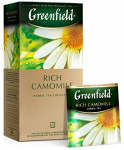 ერთჯერადი ჩაი Greenfield Rich Camomile, გვირილა, 25 ცალი