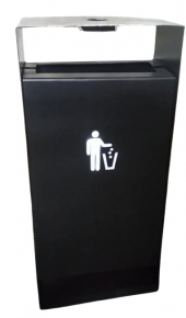 Metal recycle bin, rectangular