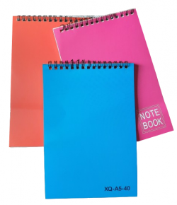 Notebook A5, top spiral, grid, 40sheets, colorful