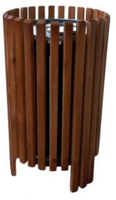 Wooden recycle bin, round, 35L.