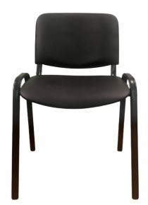 Office chair with leather surface, black