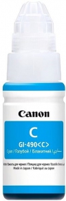 ფერადი ჭავლური პრინტერის მელანი Canon GI-490 ფერი Cyan