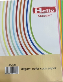 ფერადი ქაღალდი Helio A4, 100 ფურცელი, 10 ფერი