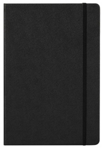 Notebook A5 Deli N112G, with leather hard cover, side rubber, drawer
