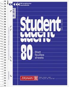 Spiral-bound notebook A5 Brunnen Student single-lined