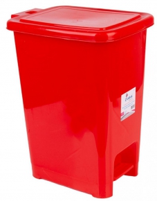 Plastic trash can Zambak, with foot pedal, 15L. colored