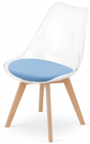 chair with hard back, blue