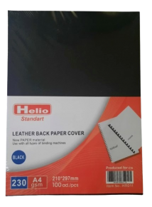 Leather Back Paper Cover Helio, A4, 230g. Black