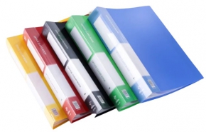 Plastic folder A4 Xinbihe, 10 files, color
