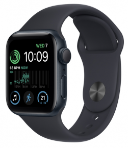 Apple Watch Series SE 2, GPS, 40mm. Midnight Aluminum Case With Midnight SB - M/L (MR9Y3)