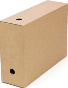 Archival storage box, cardboard, 35X25X10 cm. brown