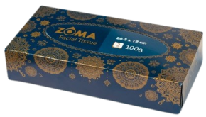 ხელსახოცი Zoma Facial Tissue F0010, 21X20 სმ. 100 ცალი, ყუთში