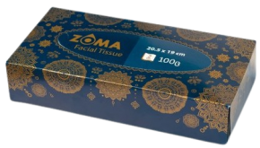 Napkin Zoma Facial Tissue F0010, 21X20 cm. 100 pieces, in a box