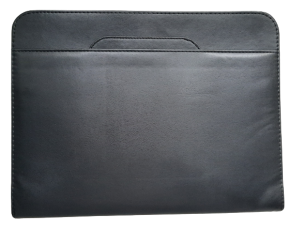 Leather briefcase with zipper, 330X250mm. black