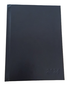 2024 Georgian-English language diary, dated, leather cover, Black