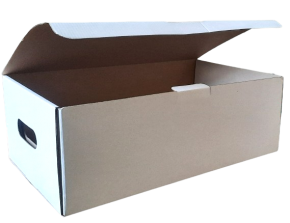 Archival storage box, cardboard, 44x27x15,5 cm. White