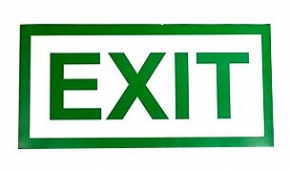 Exit Sign Label, 20X10 cm.