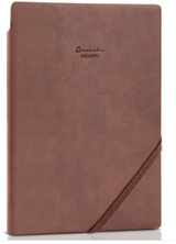 Notebook A5 DELi, with leather cover, 96 sheets, single-lined