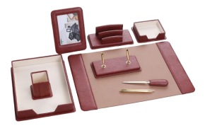 Desk set Helio, leather, 8 items