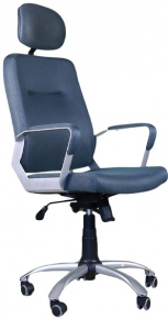 Office chair with fabric surface, blue