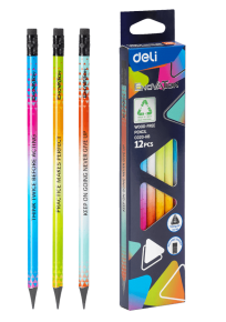 Wood-Free Pencil HB Deli C020 Enovation, with eraser, 12 pcs.