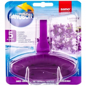 Solid flavoring Sano 5in1 lavender, 55g, hanging in the toilet.