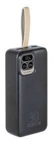 Portable battery with LCD screen Rivacase VA2585 30000mAh, Power Bank, black