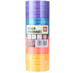 Scotch stationery, colored, 12 mm x 27 meters, transparent, 12 rolls