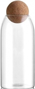 Glass jar with cork lid 24X8.5cm.