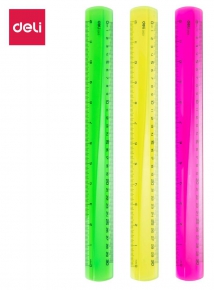 Plastic Ruler Deli G003 02, 30 cm. colored