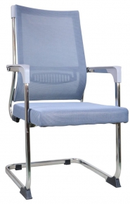 Conference chair with mesh back, gray