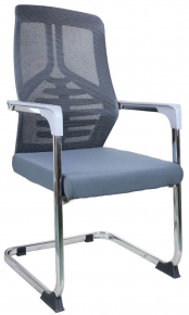 Conference chair, fixed, gray