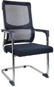 Conference chair with fabric surface, black