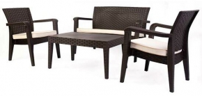 Patio furniture set (triple table) Alaska, brown