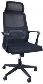 Office chair with fabric surface, black