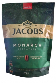 Instant coffee Jacobs Monarch, 190 grams, in economical packaging