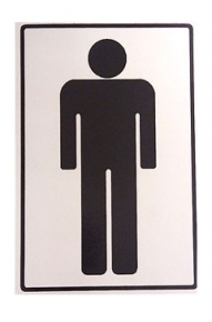 WC sign, Man, Label, 22X15 cm.