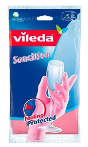 რეზინის ხელთათმანი Vileda Sensitive ზომა L