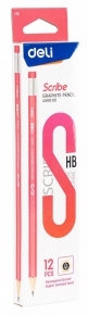 HB pencil with eraser Deli EA508, 12 pcs.