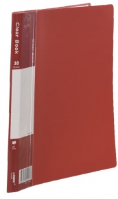 Plastic folder A4, 30 files Xinbihe, red
