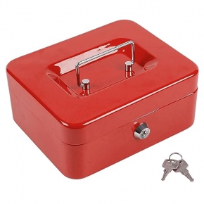 Metal Cash Box With Key, 90X200X160მმ. colored